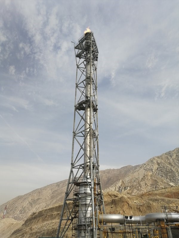 中圣高科伊朗甲醇项目高架火炬一次点火成功